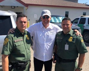 Border Patrol Chief Karish, Mike Hayes, and Agent Escamilla