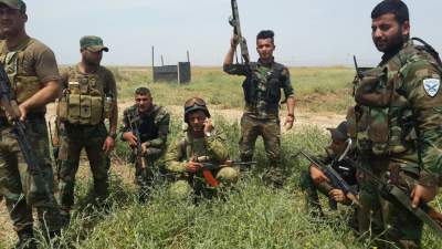 Nineveh Plain Forces together with Kurdish allies going after ISIS.